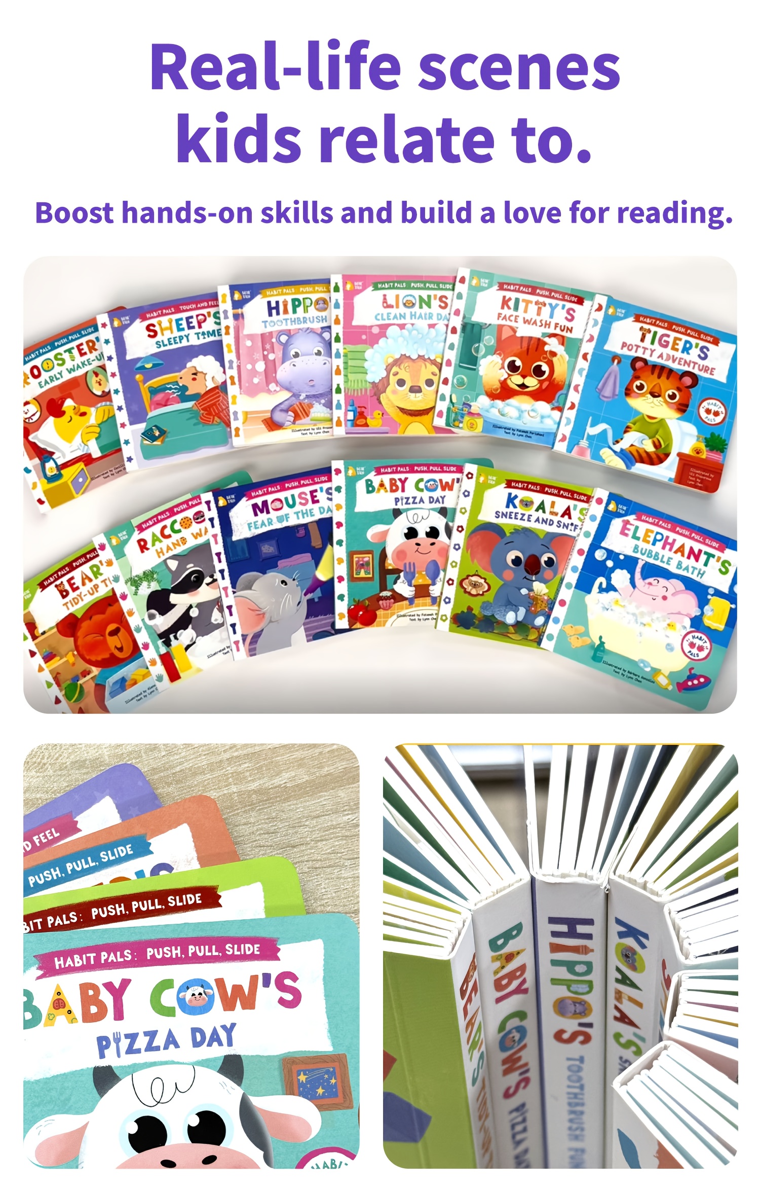Sheep's sleepy time Learning books for kids, interactive Touch And Feel books, Good habit formation Lift-the-Flap Book, push, pull and slide, English learning, Engaging learning books, best gift for Christmas, New Year, Ramadan, birthdays, from Bear Tale
