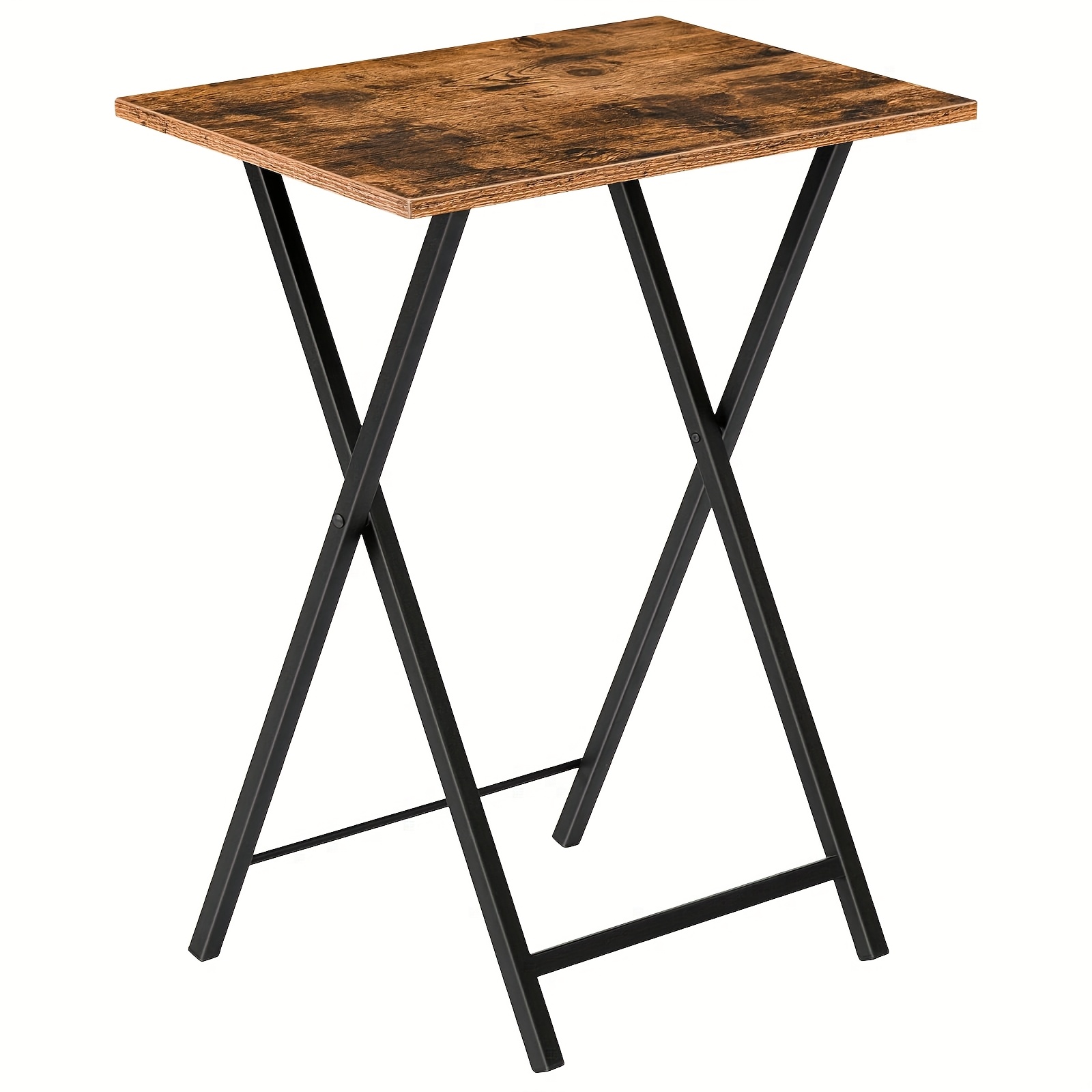 Image of Folding Side Table, Tray Table For The Sofa, Tv Tray , Easy To Put , Black Color