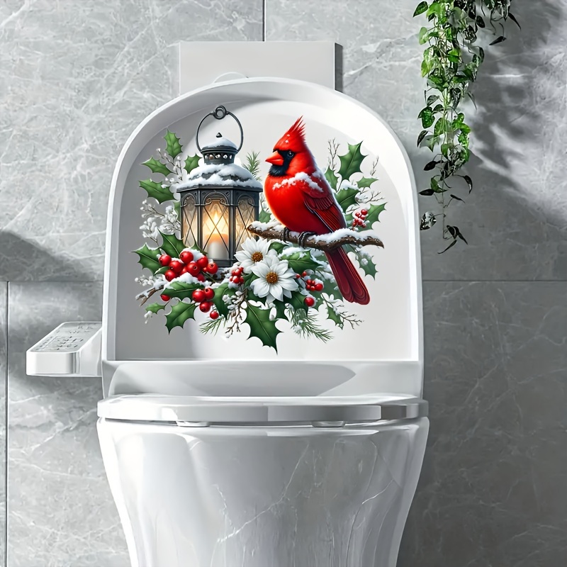 

1pc Christmas Lights And Bird Stickers, Home Decoration Bathroom Stickers, Toilet Seat And Tank Decal Tool, Wall Decoration, A Sticker For Toilet