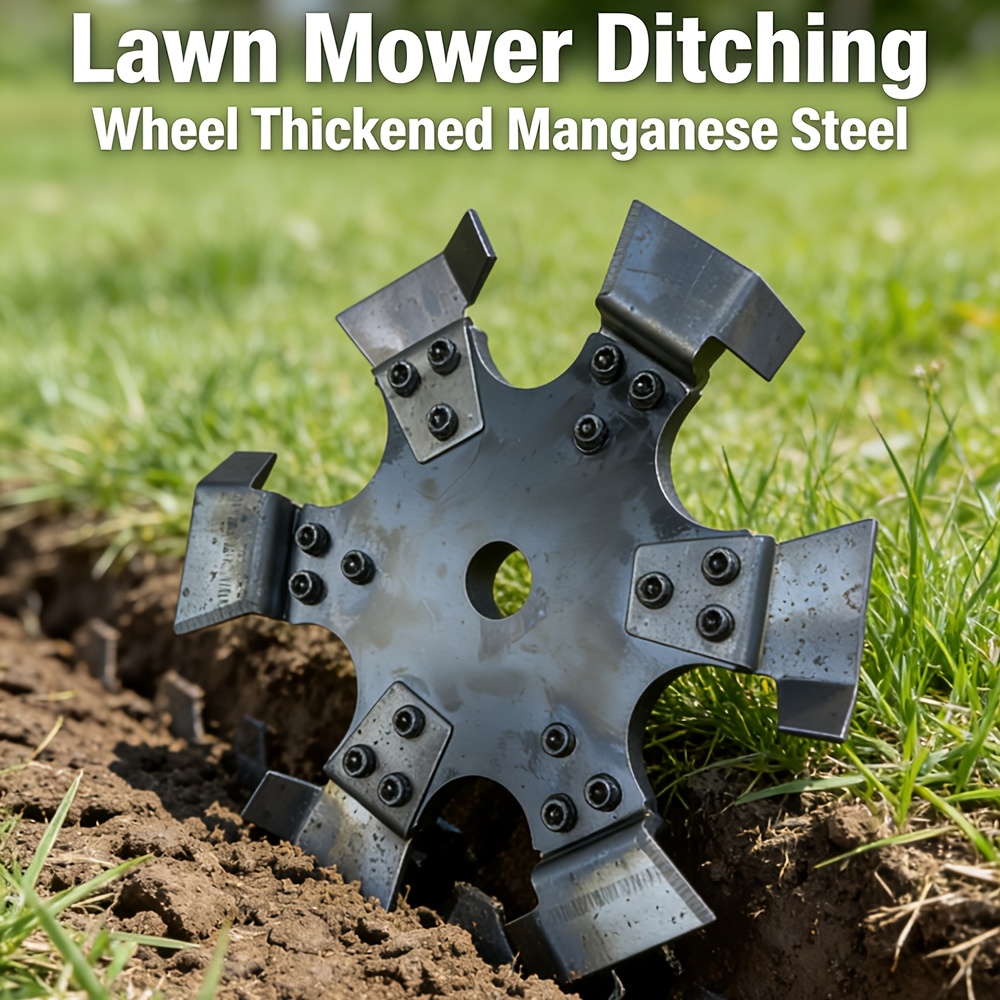 Temu – TEMU 1 Set Of 9.84in Steel Trenching And Loosening Wheels For Lawn Mowers, Multi-functional Weeding, Loosening, And Trenching Lawn Mower Accessories.
