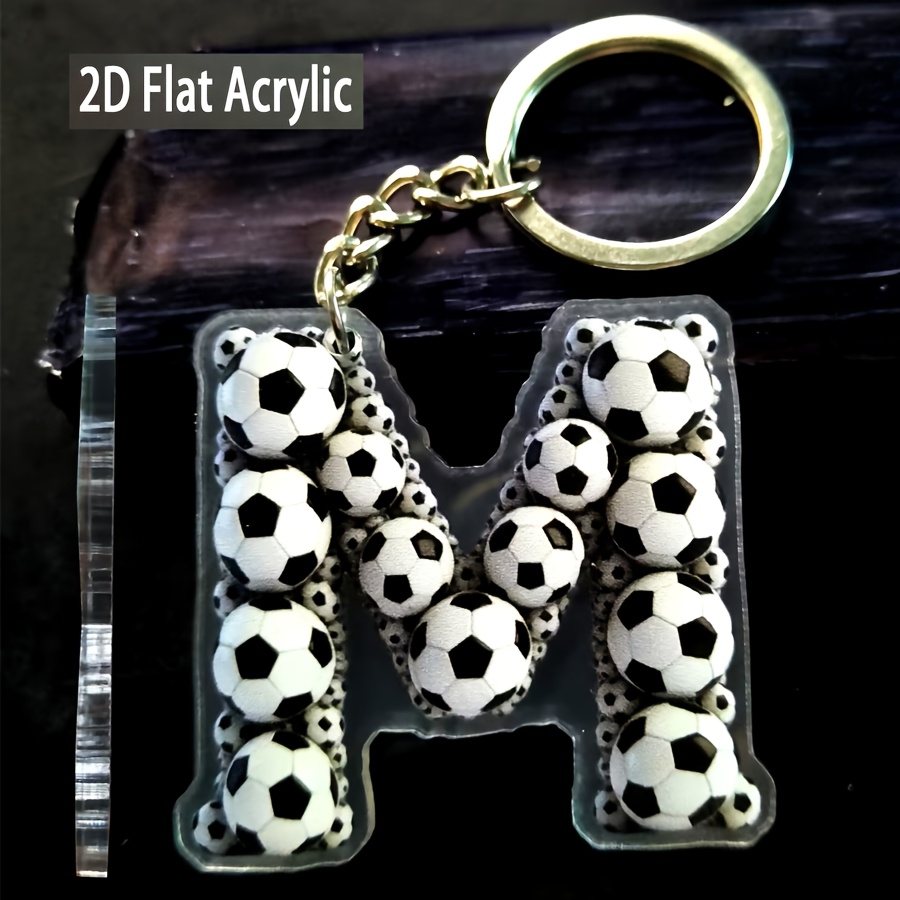 TEMU [2D ] Regalo de Navidad, Llavero de Fútbol Acrílico 2D, Diseñado Como Colgante de Llavero para Jugadores y Fans de Fútbol, Adecuado para Regalos
