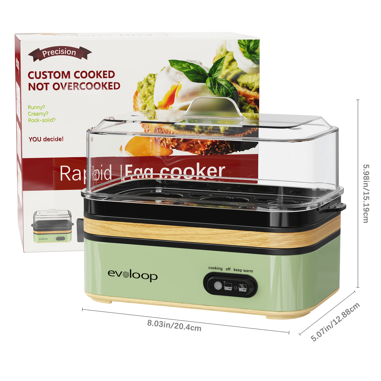 TEMU Rapid Electric Egg Cooker For 6 Eggs - Compact Egg Boiler With Plug, Suitable For Hard Boiled, Poached, Eggs, Omelets, Space-saving Appliance,