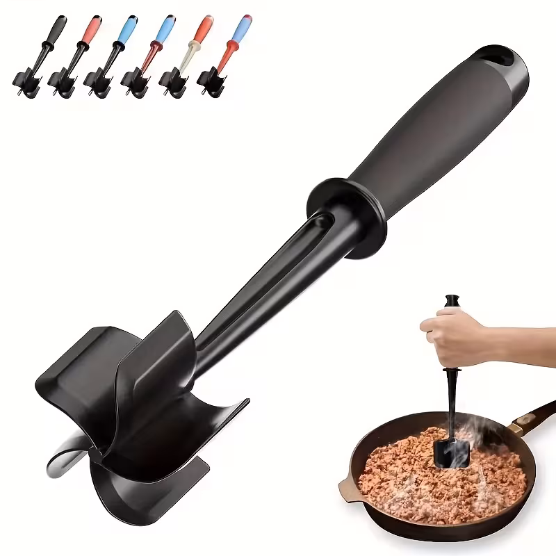 heat nylon meat crusher with 5 curved non with minced beef burger mince kitchen must have tool handheld meat cooking spatula mince meat and grinding spatula Product details 4
