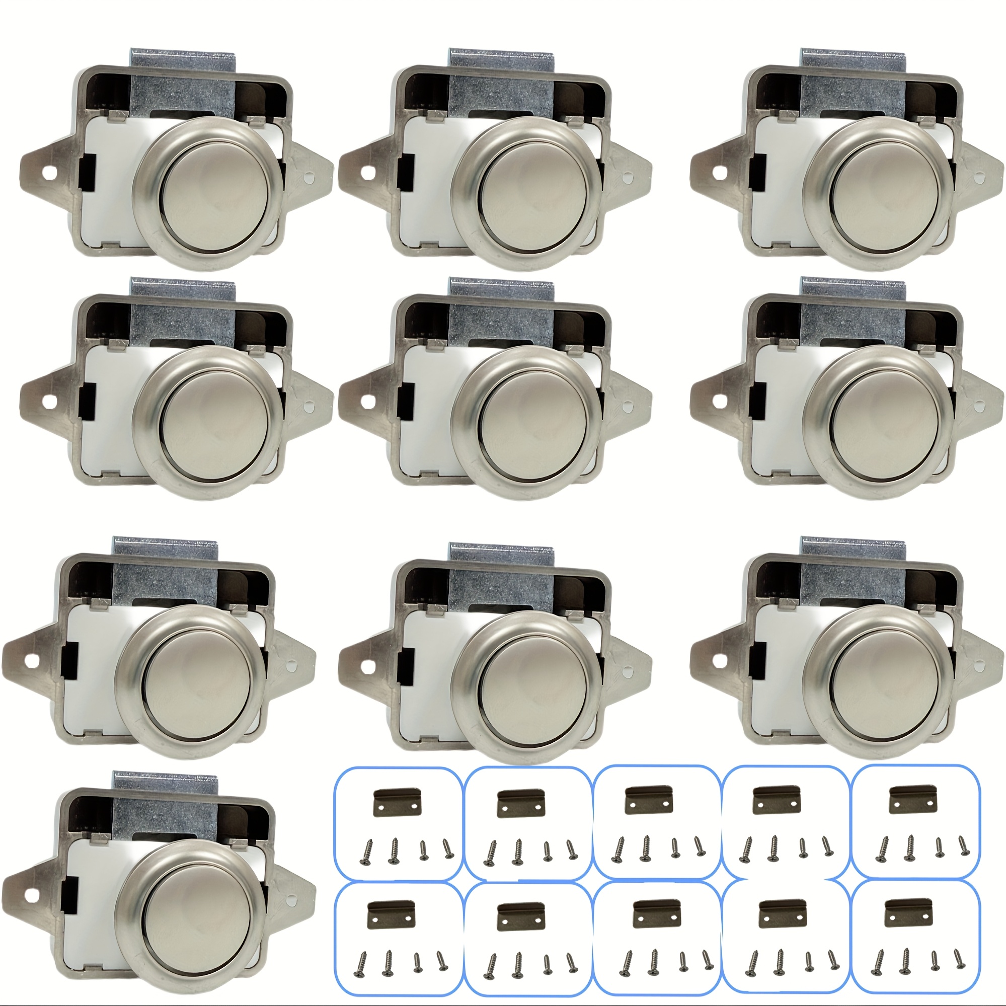 TEMU 10pcs Set Rv Accessories: Keyless Button Lock, Rv Handle, Rv Drawer Lock, Boat And Rv Lock