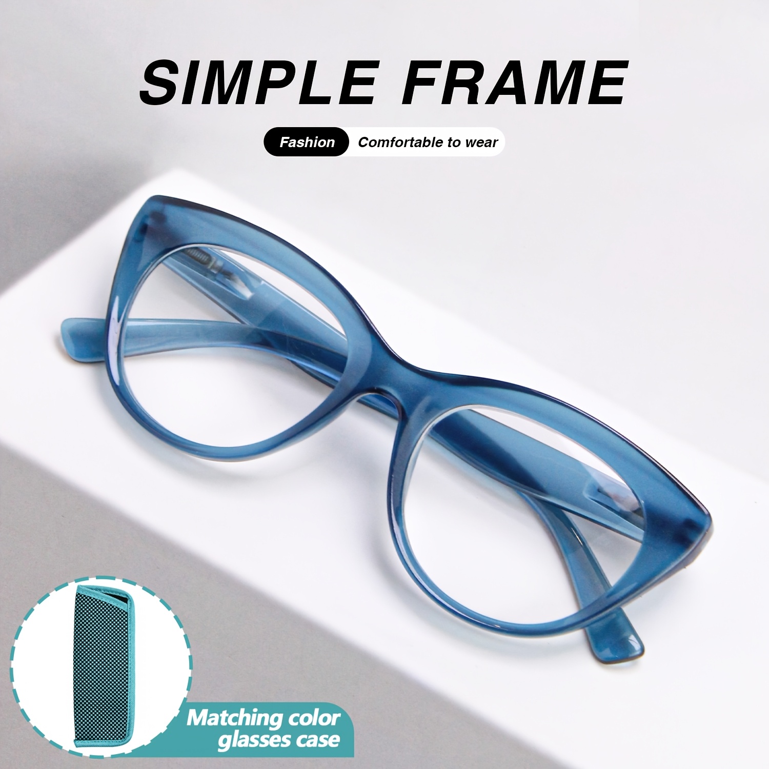 Trendy Cat-Eye Reading Glasses with Solid-Color Frame