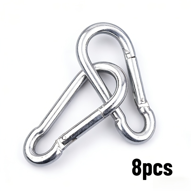 Stainless Steel D- - Heavy Duty Spring Hook For Hammock/camping/hiking, Dog Leash/key Chain, Multifunctional Locking Clamp For Outdoor Gear Accessories