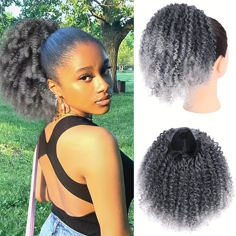   elegant afro   ponytail extension for women drawstring natural look for daily wear parties details 8