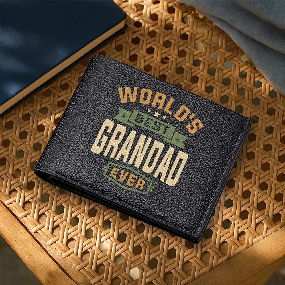 TEMU 1pc World's Best Grandad Ever Fashionable Durable Folding Wallet Multi-card Slot Design Can Store Cash, Keys, Id Card, License And Other Items