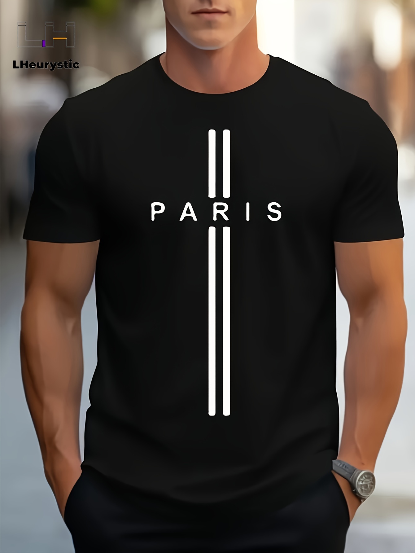 Camiseta De Cuello Con Diseno PARIS Para Hombres Remeras Comodas Y Casuales Para El Verano Playeras De Ropa De Hombre Para