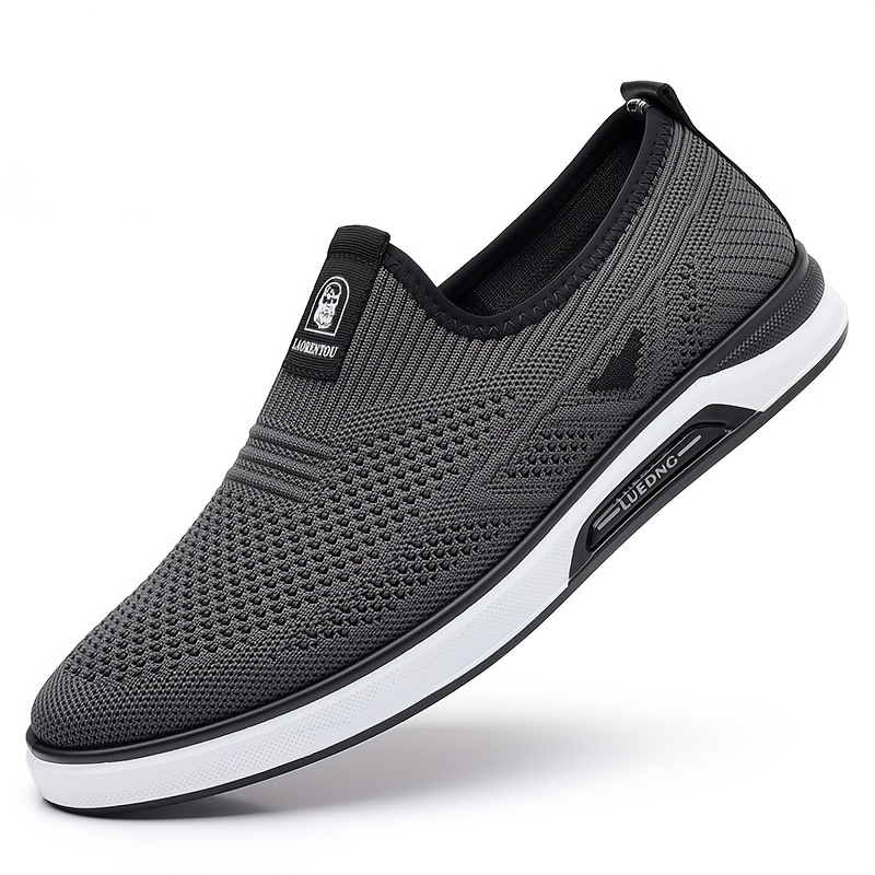 TEMU Men's Knit Casual Shoes, Breathable Lightweight Soft Sole Loafers