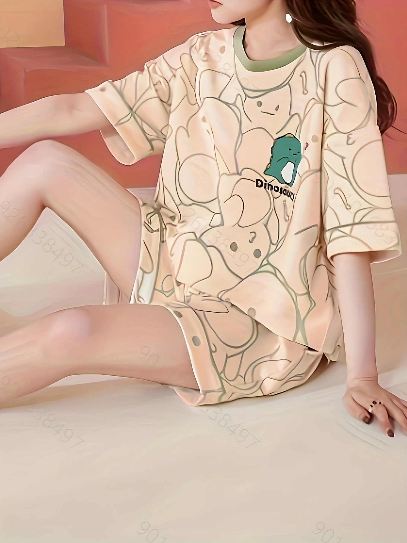 T-shirt, cactus, classic, ronde hals, korte mouw, grafietgrijs | Ulla Popken