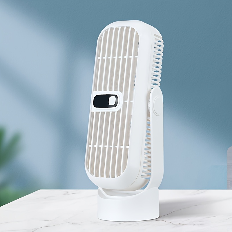 1Pc Usb Rechargeable Portable 360 Rotating Tower Fan Led