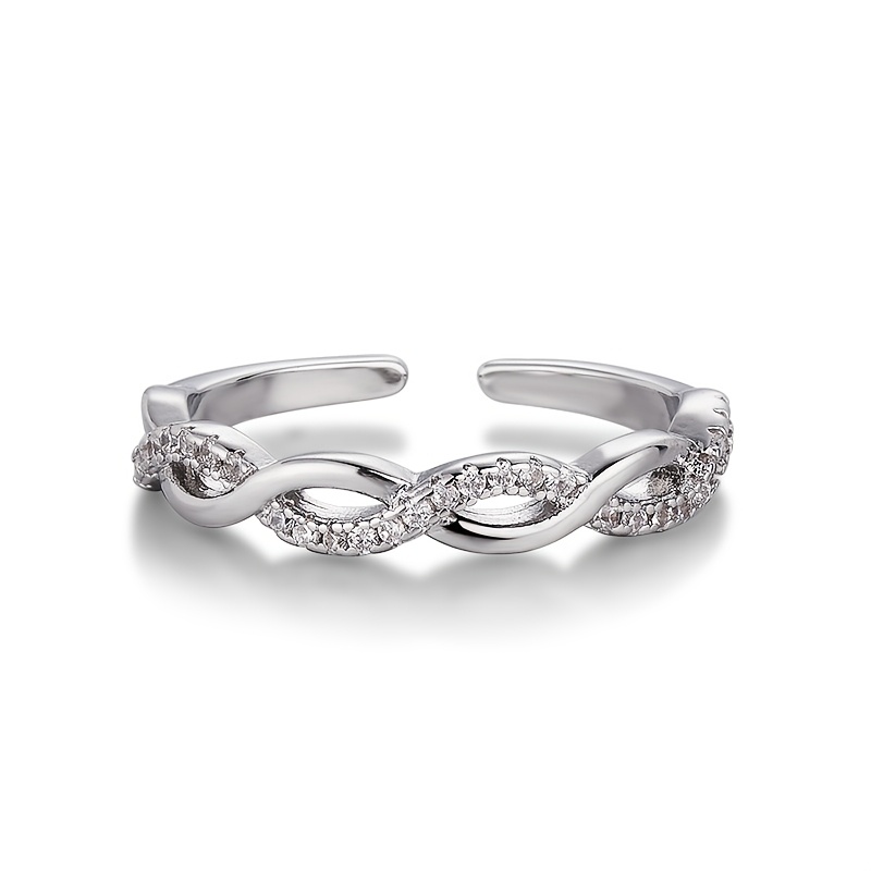 TEMU Diamond-shaped Crisscross Ring, A Delicate And Luxurious Index Finger Ring, Uniquely Designed Minimalist Open Band Ring Accessory