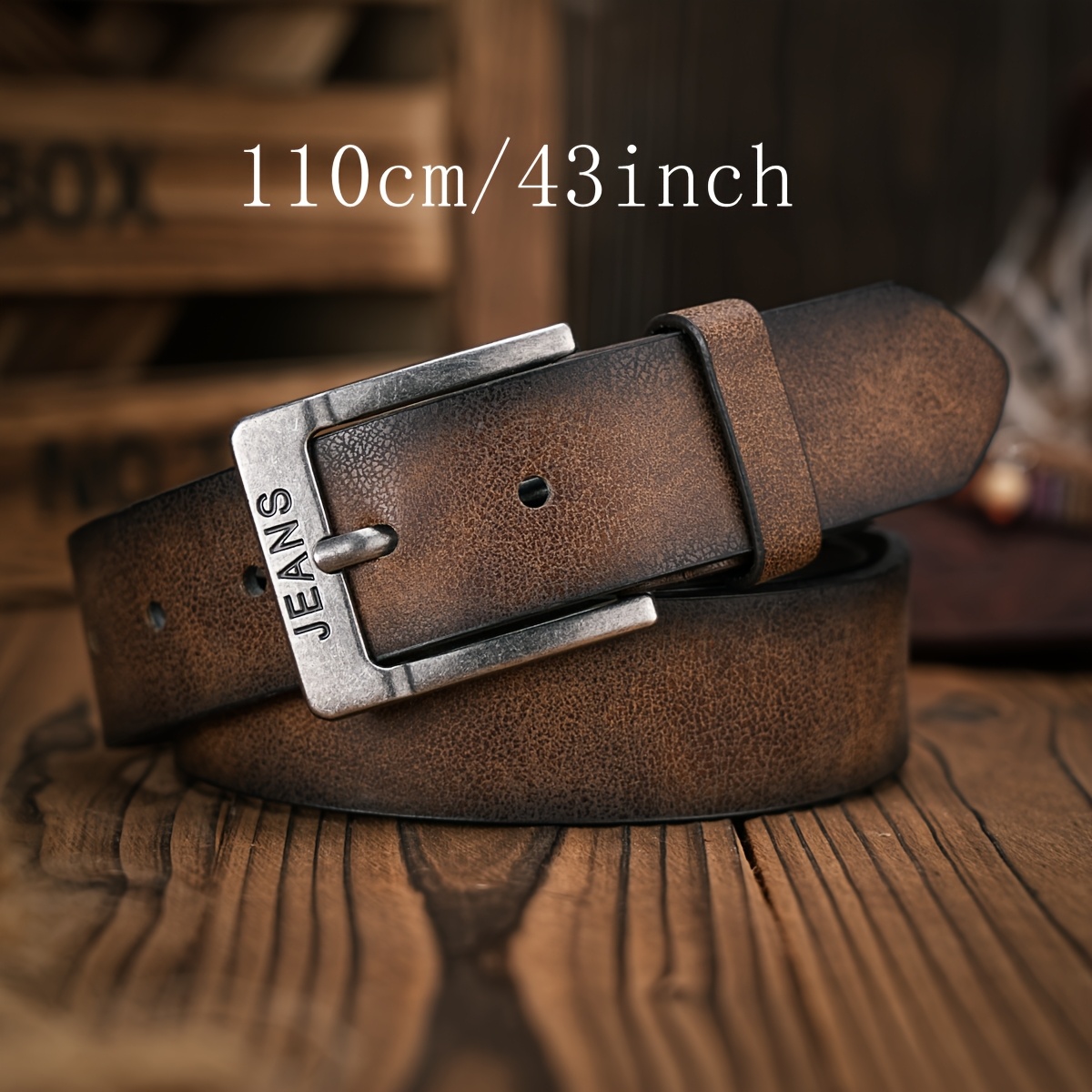 Image of 1pc Men Women Casual Faux Leather Belt Suitable For Leisure Business Gifting Classic Vintage Waist Belt