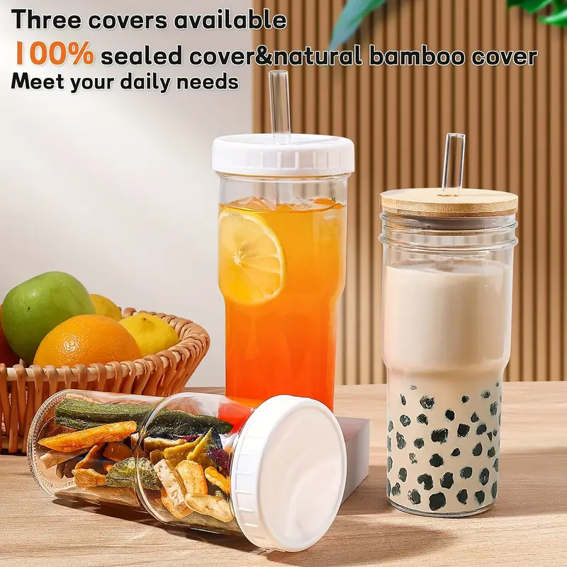 4pcs glass cups cute mugs car cups cups reusable easy to clean sealed leak proof gift Product details 2