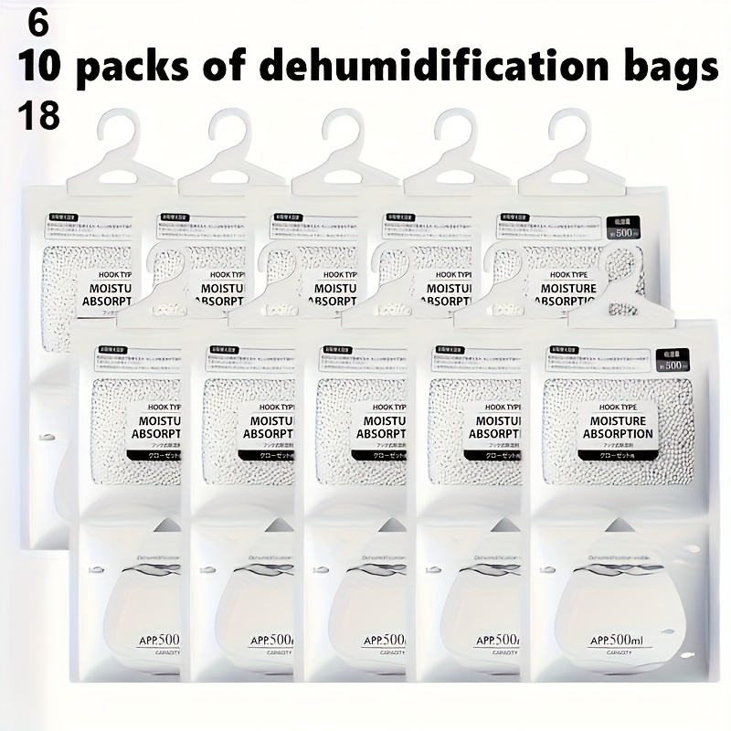   6 hanging moisture absorbing bags moisture absorbing desiccants dehumidification bags wardrobe dehumidifiers   moisture proof design suitable for wardrobes bedrooms bathrooms dormitories daily necessities