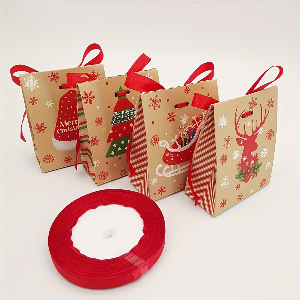 

24 Christmas Gift Bags - 8cm X 8cm X 3.15cm, , For And Favors