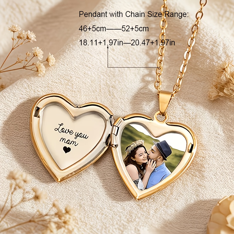 Customized Photo Heart-Shaped Pendant Necklace — Thoughtful Gift