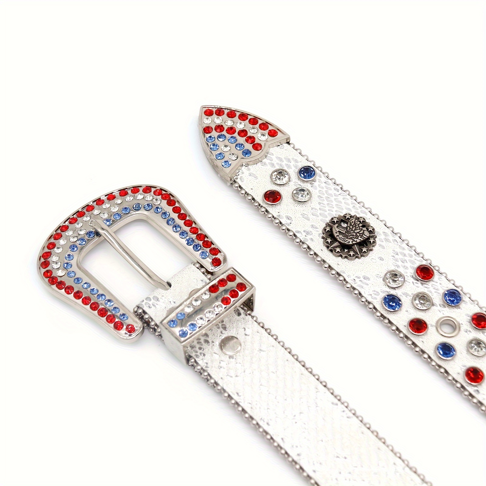 Men's Rhinestone Belt with Eagle Accessory