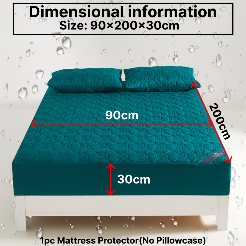 TEMU 1 Protège-Matelas Imperméable Confort, et Respirant avec Technologie , Drap-Housse Imperméable, Housse de Matelas Couleur Unie Silencieuse,