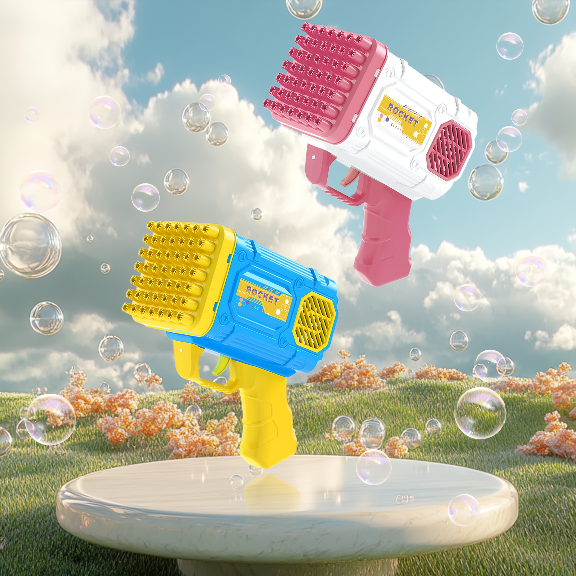 42 Holes Bubble Machine, Colorful Lights bubble gun for Kids(No Bubble Liquid Included), Automatic Bubble Blower Suitable for Parties And Outdoor And Other Multi-Scene Use