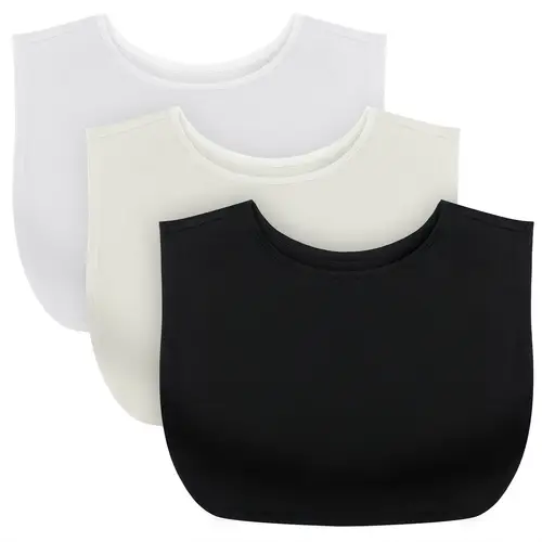 3pcs women s collars panels cleavage covers for under blouses soft fabric crew neckline collar neck covers white black light beige