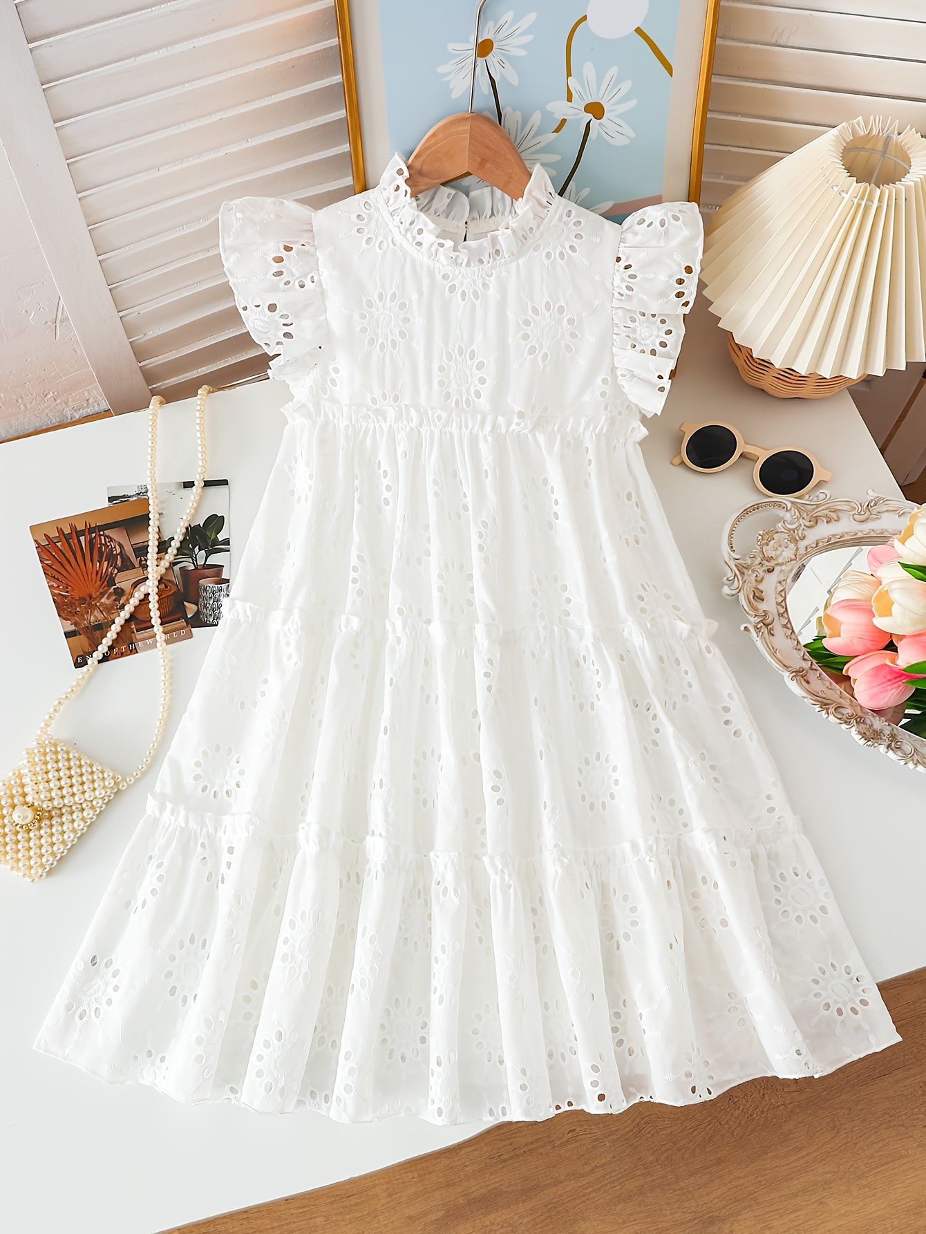 chinese dress ladies White Lace Layering Top main image 1