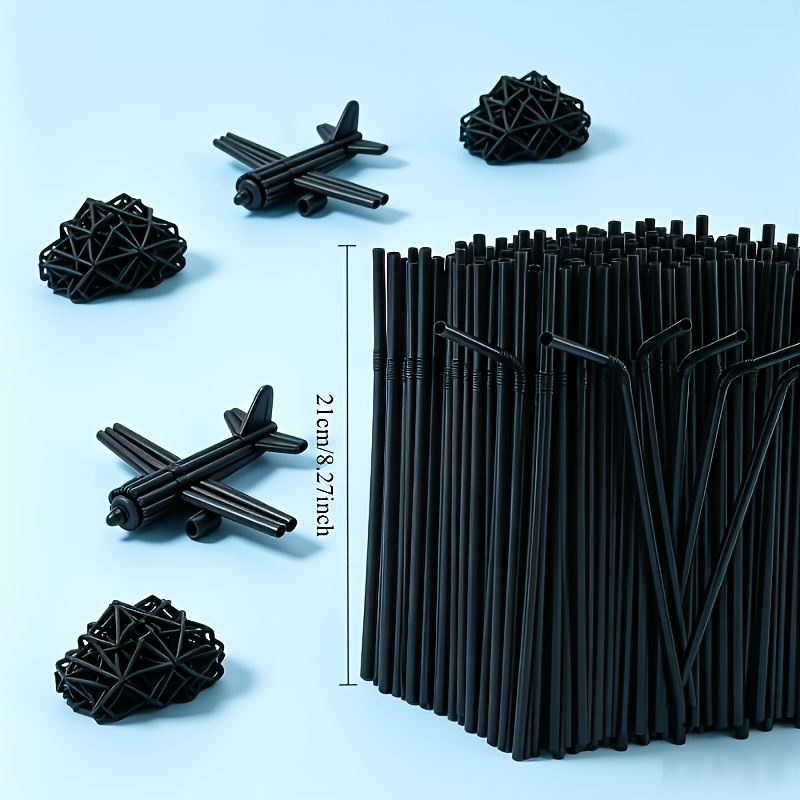 Image of 199 Flexible Plastic Braided Straws - Suitable For Weaving, Colorful Striped Flexible Tubes, Ideal For Weaving Baskets, Wreaths, And Sculpture Projects, Flexible Weaving, Art Supplies