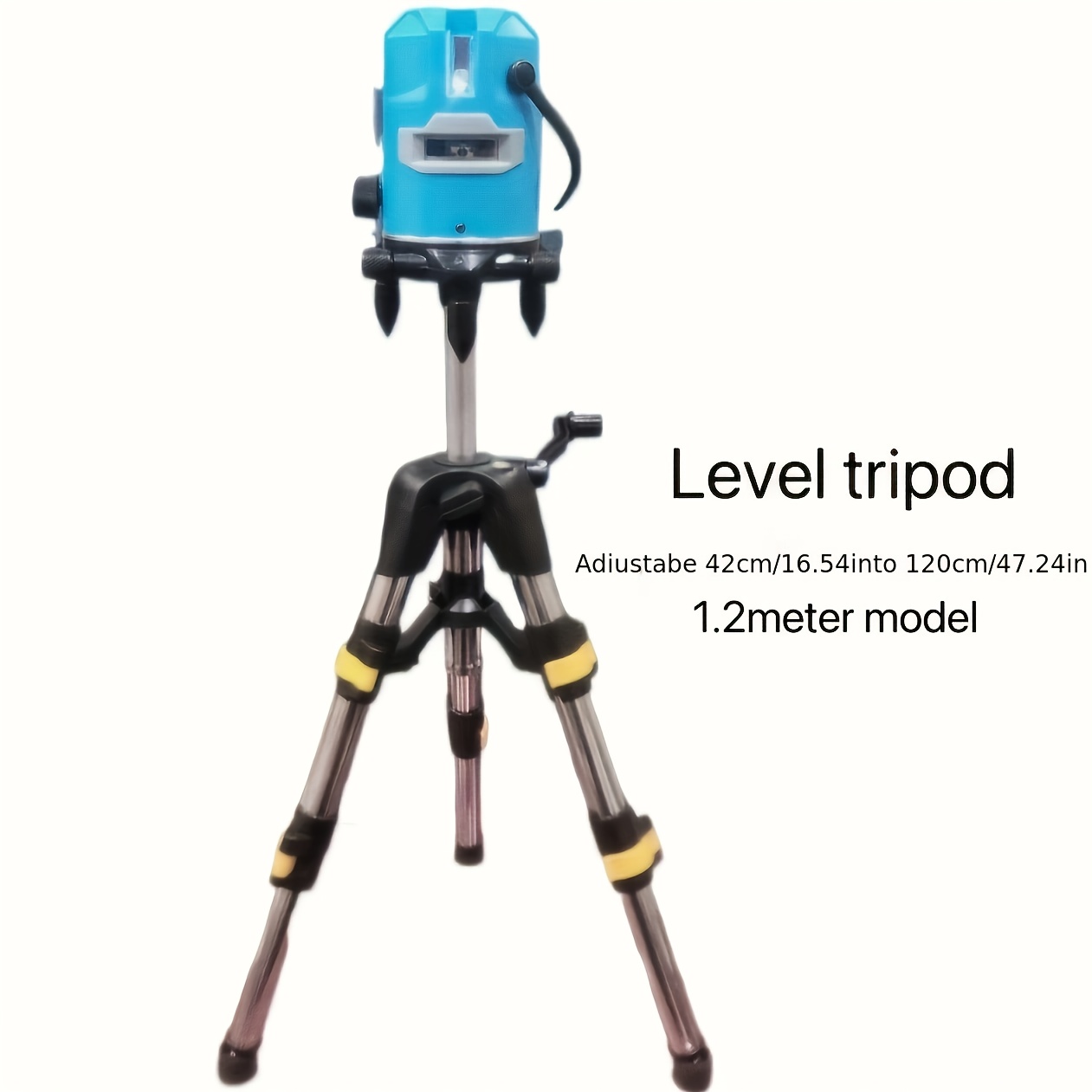 

Sturdy 1.2m Tripod With Thick Level, Adjustable Height Support Rod & Infrared Level - Stainless Steel Photography Stand