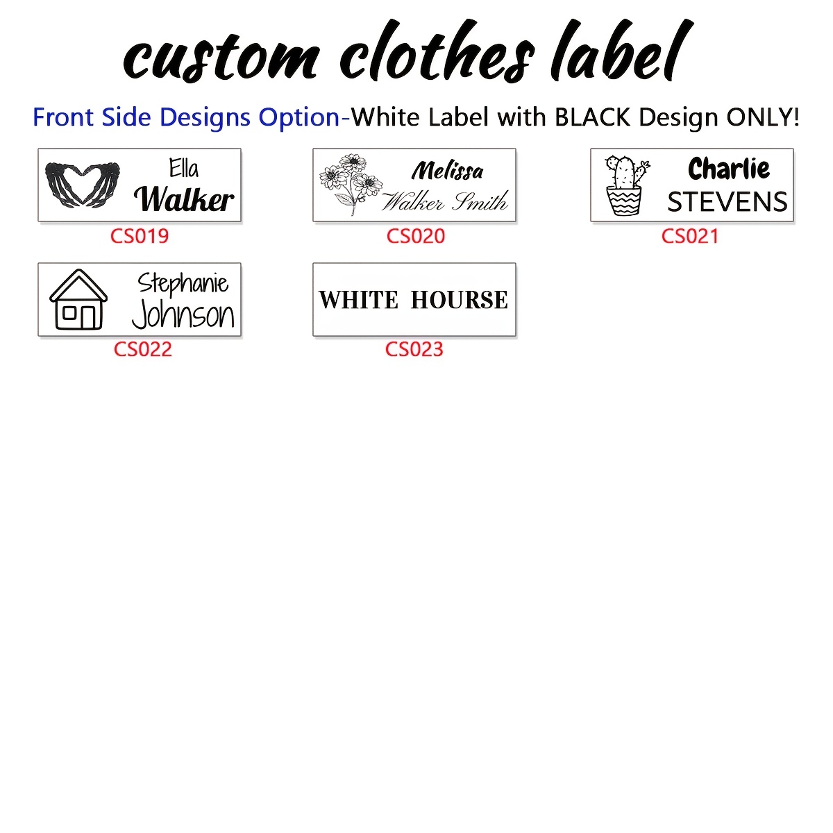 TEMU Customizable Personalized Clothing Name Tags With Love - Custom Sew-on Labels For Garments, Bags, Dresses & T-shirts