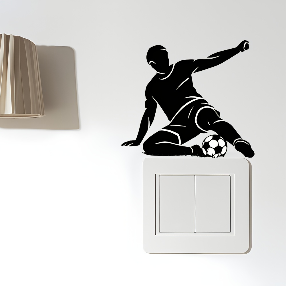 1pc Self-adhesive Removable Soccer Wall Decal Suitable For Rooms, Cave, -themed Decor - Waterproof Removable Sticker, -free Removal, Plastic Wallpaper For Walls & Doors (no Glue Needed)