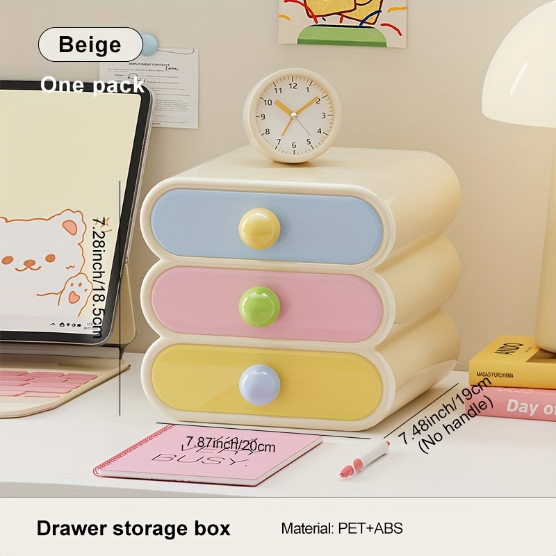 Uforu Dopamine Desktop Organizer – 3-tier Drawer Stationery Shelf For Office & Dorm