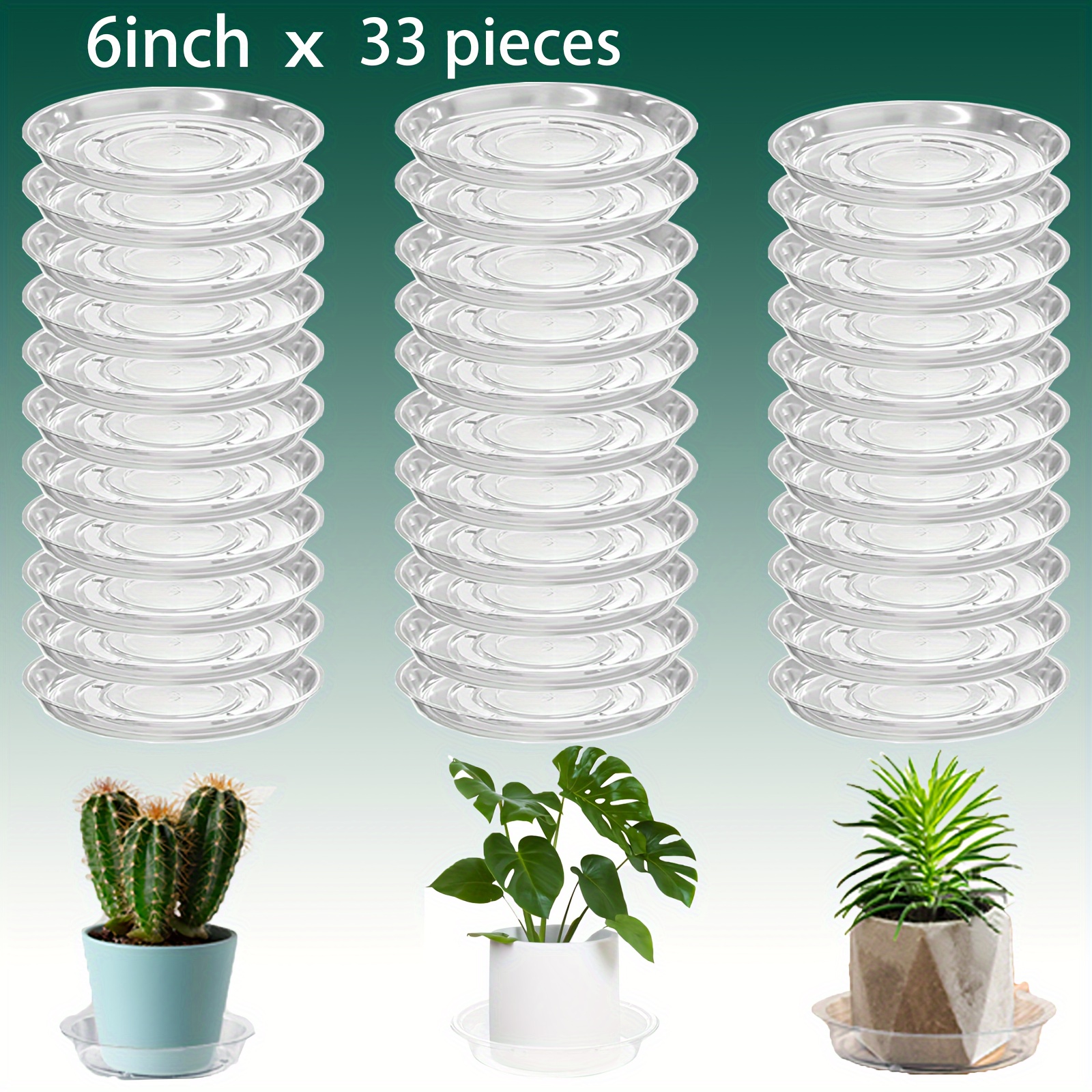 

33 Pack Plant Tray, 6-inch Plastic Plant Tray, Transparent Plant Tray, Suitable For Indoor Plant Tray Flower Pots, Bulk