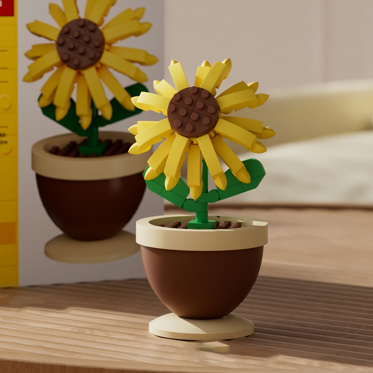 TEMU Modellino in Vaso con Blocchi da Costruzione a Piccole Particelle, Giocattolo da Assemblare e da Intralacciare, Ornamento Fai-da-te