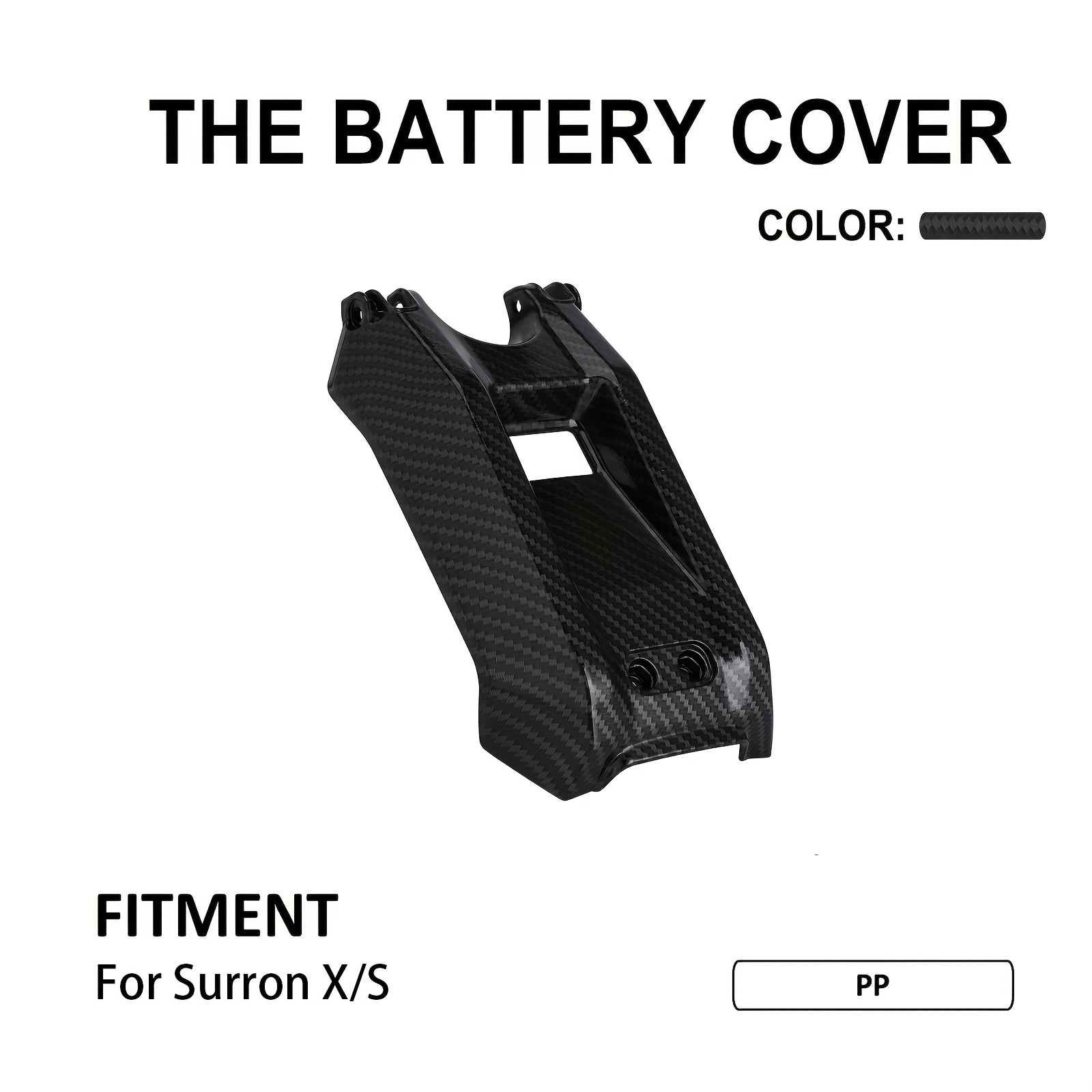 TEMU Electric Dirt Bike Battery Cover For Bee S 2017-2024 Electric Dirt Bike Carbon Fiber Pattern