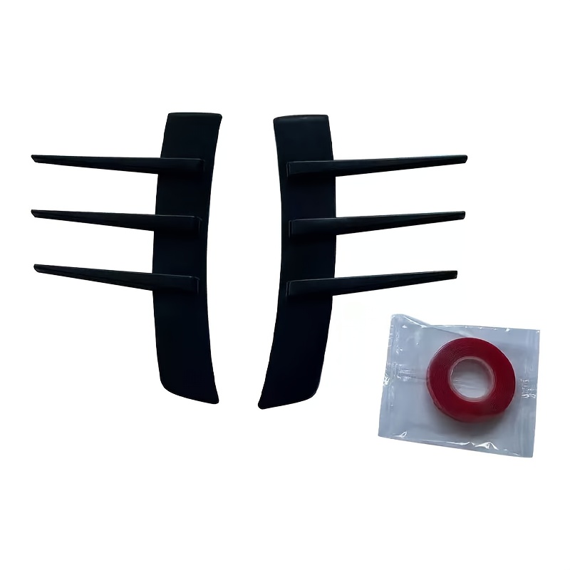 23cm/9.06inc Front Bumper Vent Sticker Door Side Modification Model Duck Type Splitter A Set Currency Exterior Parts 2pcs