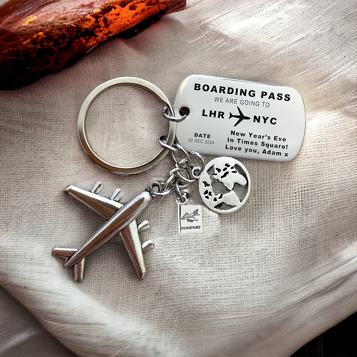 Image of Personalized Boarding Pass Keychains - Travel Accessories, Holiday Gifts, Surprise Travel Gifts, Gifts, Birthday Gifts, Christmas Gifts