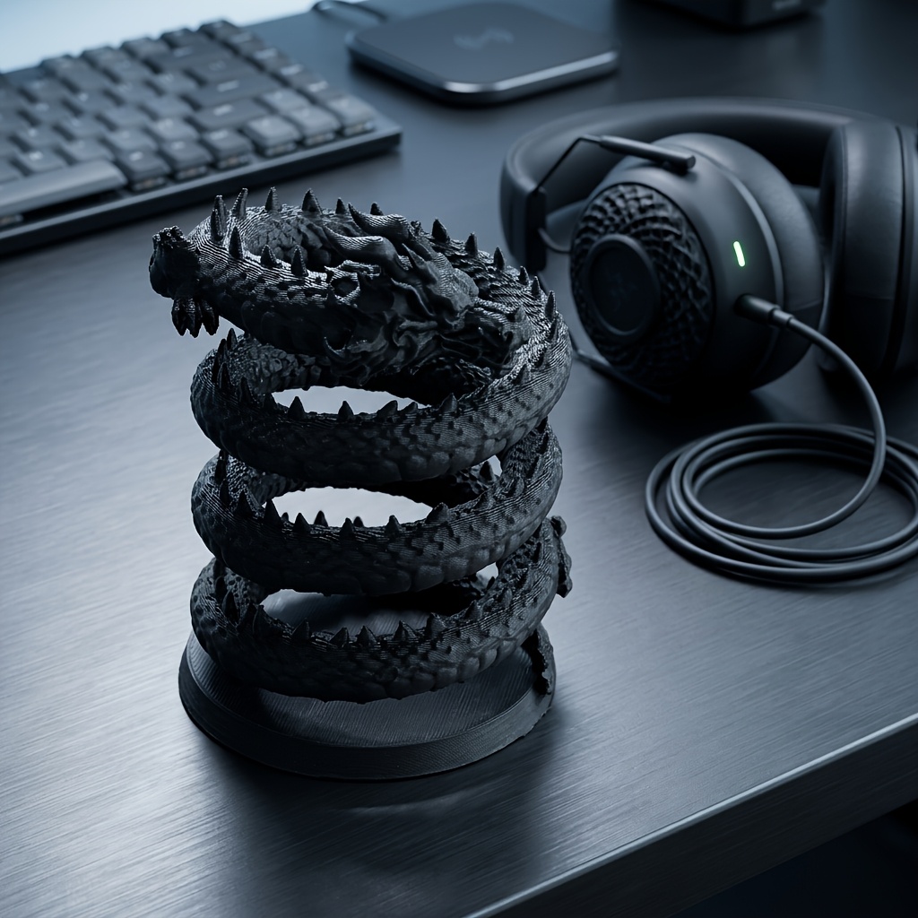 TEMU Ornement Dragon Créatif Imprimé en 3D, Lot de 1, Porte-stylo et Organisateur de Bureau pour d'Esports des Streamers , Porte-pinceaux de