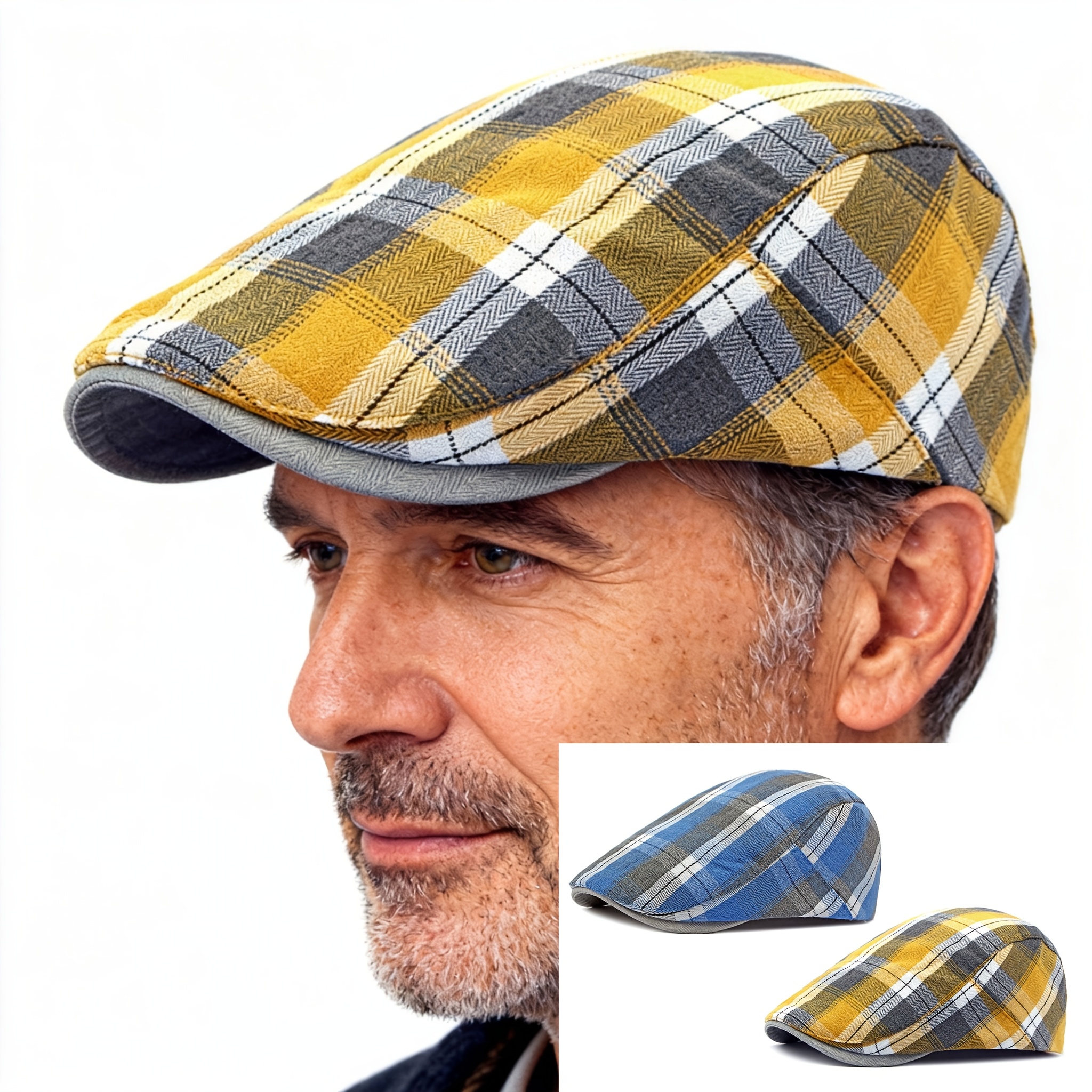 2 Pack Men's Flat Ivy Newsboy Golf Driving Fishing Sun Hat Cap