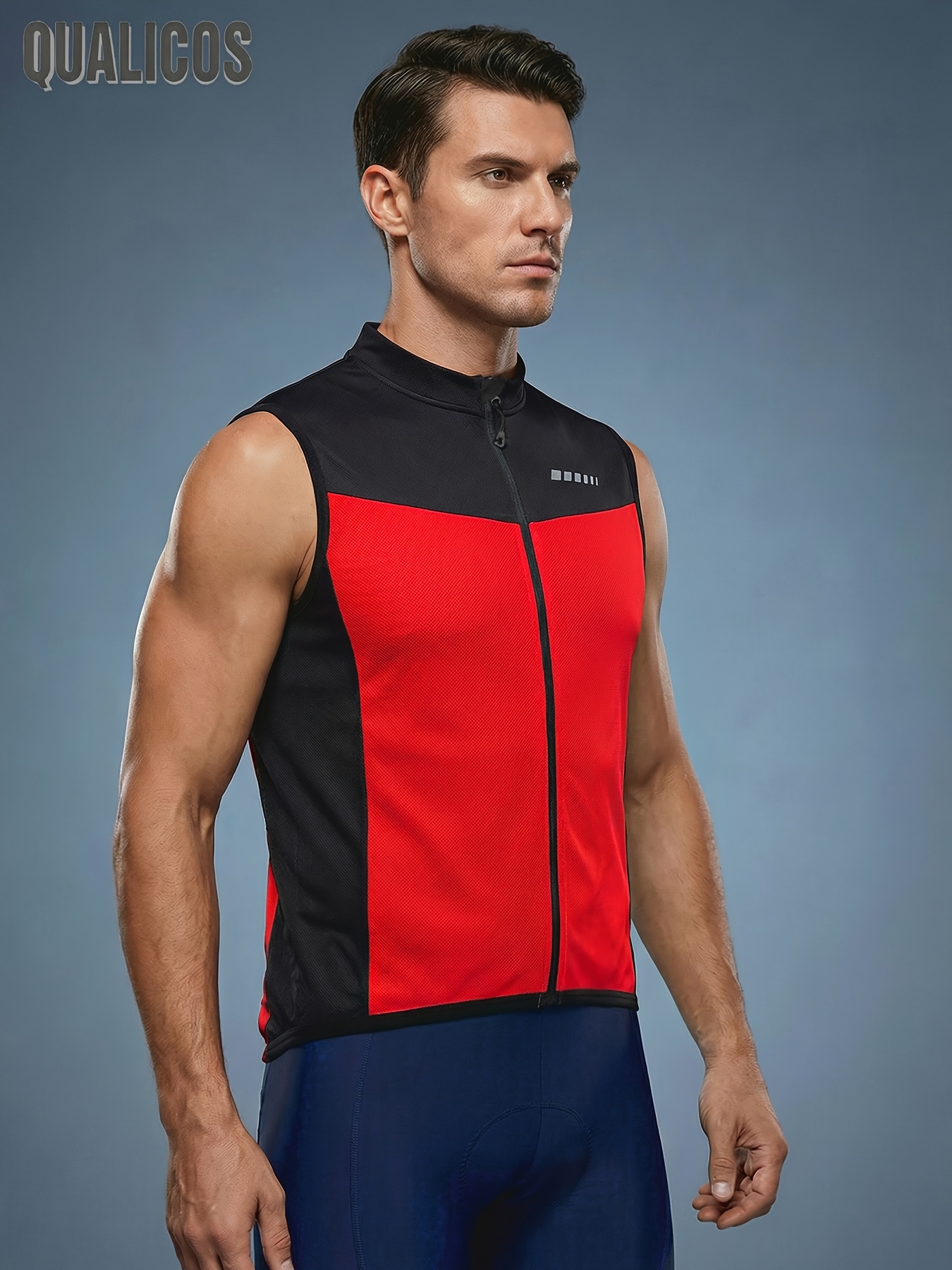 mens sleeveless cycling vest full zip 3 rear pockets for phone keys breathable quick dry colorblock bike jersey for road  