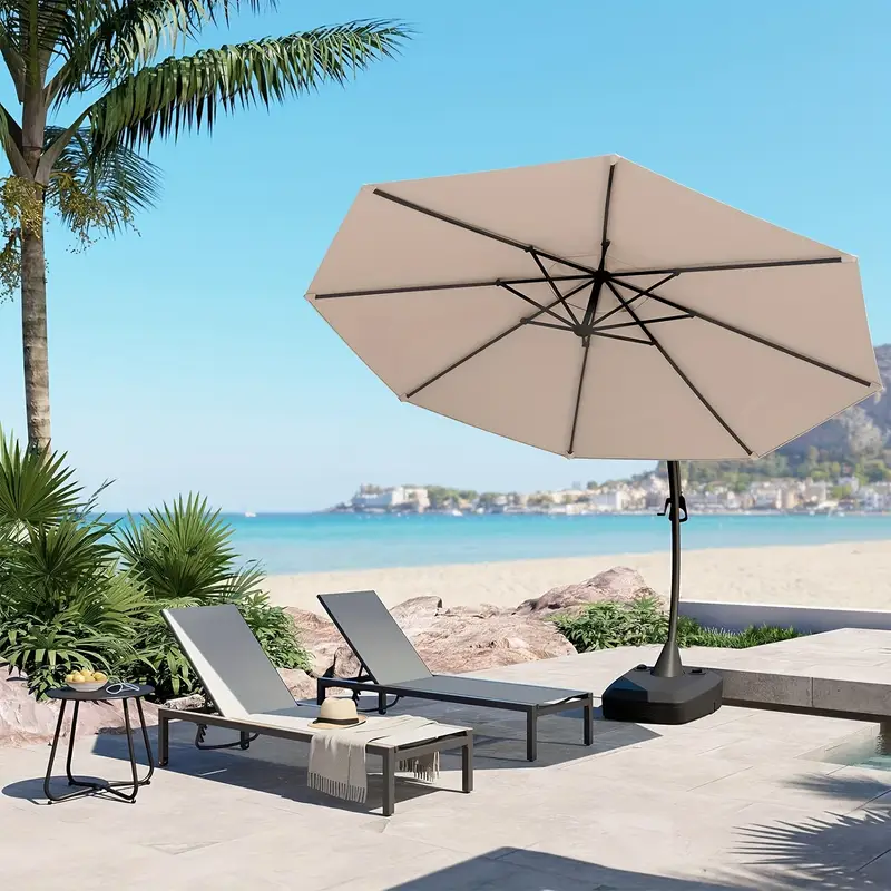 11ft cantilever umbrella base outdoor large round aluminum - Temu 11ft cantilever umbrella base outdoor large round aluminum - Temu