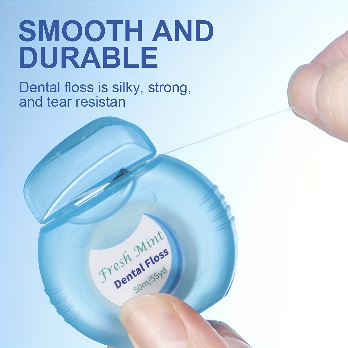 Smooth Mint Dental Floss Roll, 50m Dental Cleaning Tool