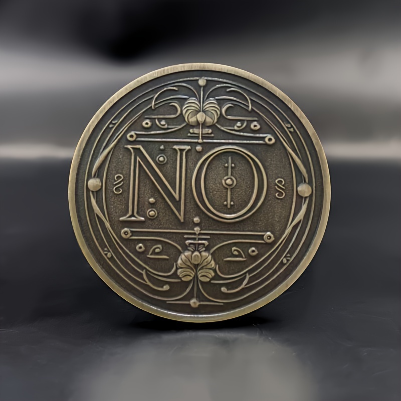 1 шт. винтажная монета для принятия решений да или нет - коллекционная металлическая памятная монета в античном стиле с украшенным дизайном,   для новаторских решений и памятных событий подробные сведения 1
