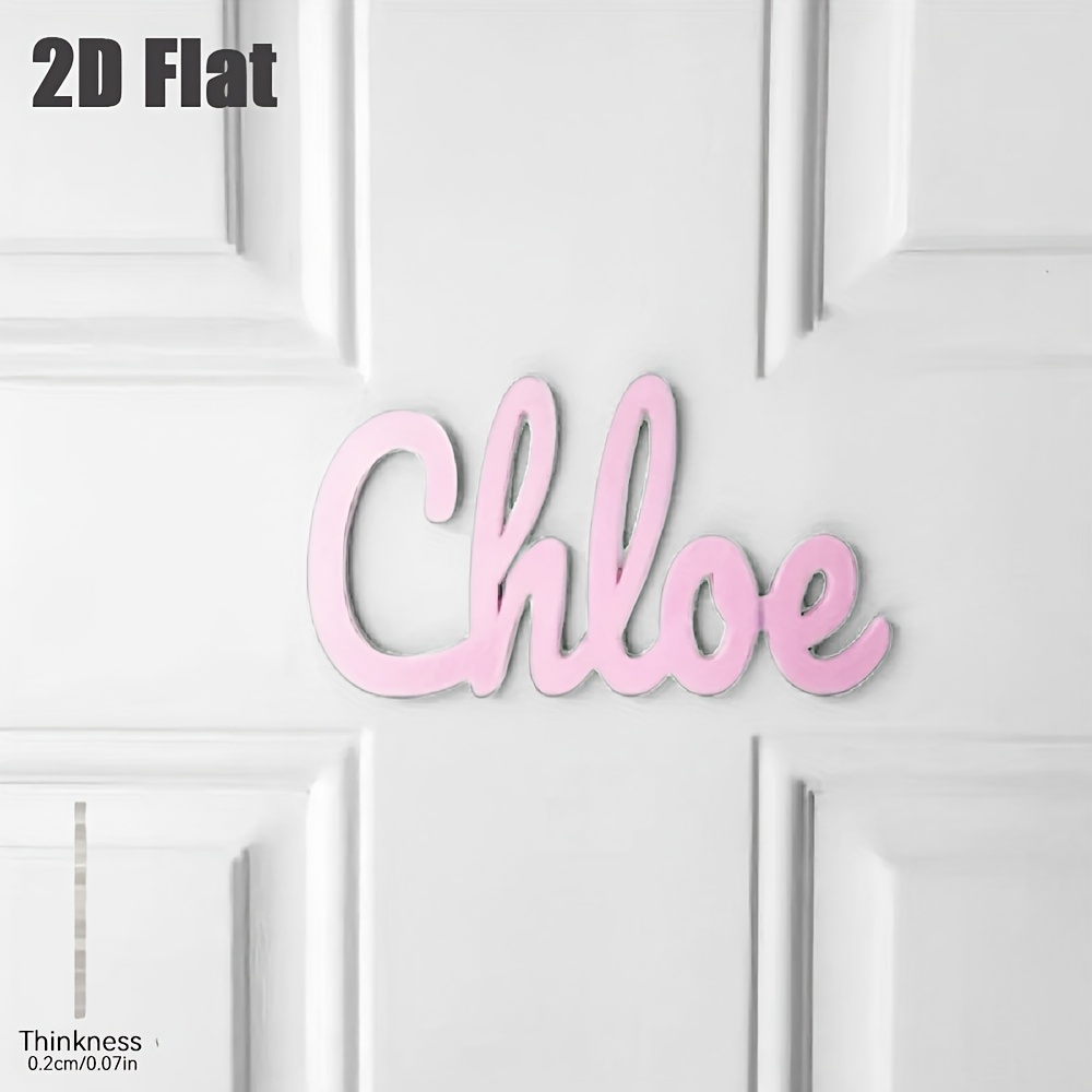 TEMU 2d Flat, 1pc Customizable Acrylic Nameplate - Self-adhesive Design, Indoor Wall Art Home Decor, Suitable For Office, Room, And Wall Nameplates -