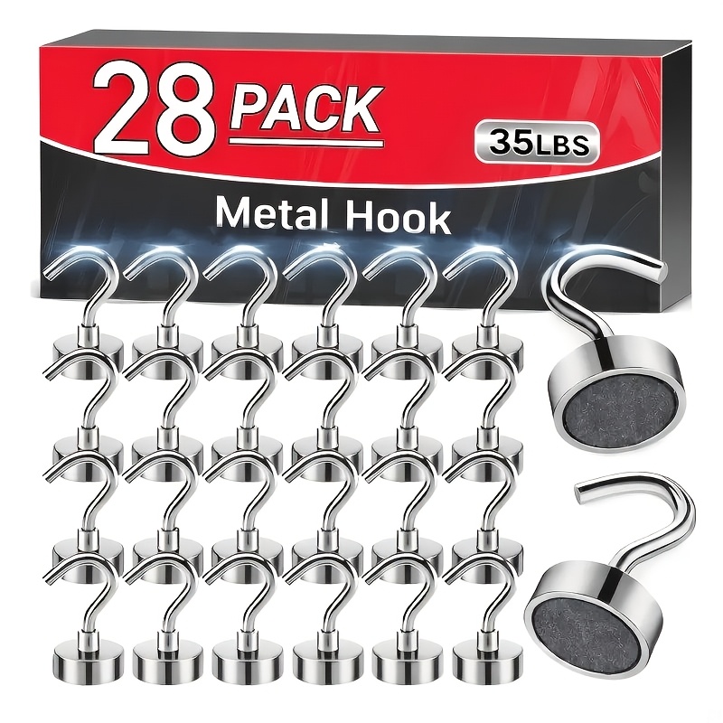 TEMU 2026 New High-end Thickening Wear-resistant Classic Retro Durable Refrigerator Metal Hook 28 Packs Heavy Duty Metal Refrigerator Metal Hook For