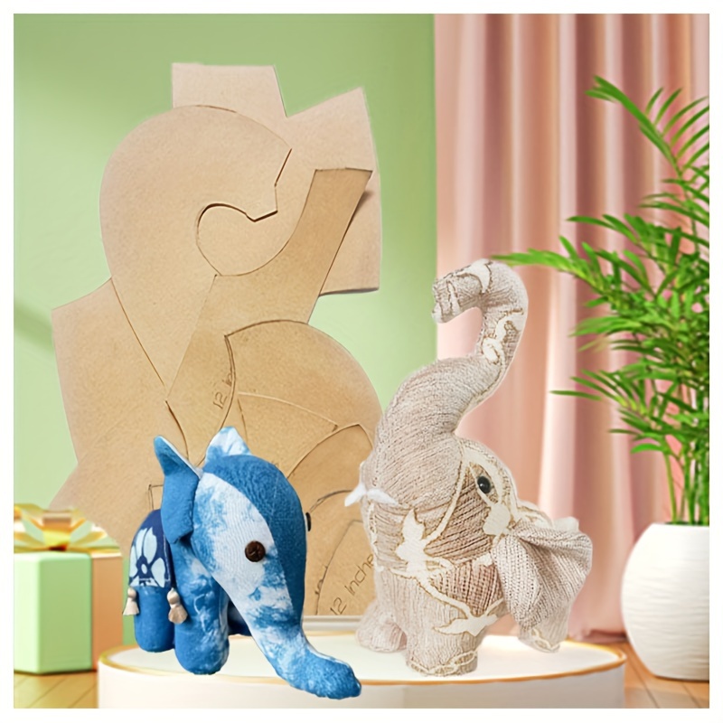khaki-elephant-sewing-pattern-cardboard-template-diy-stuffed-temu