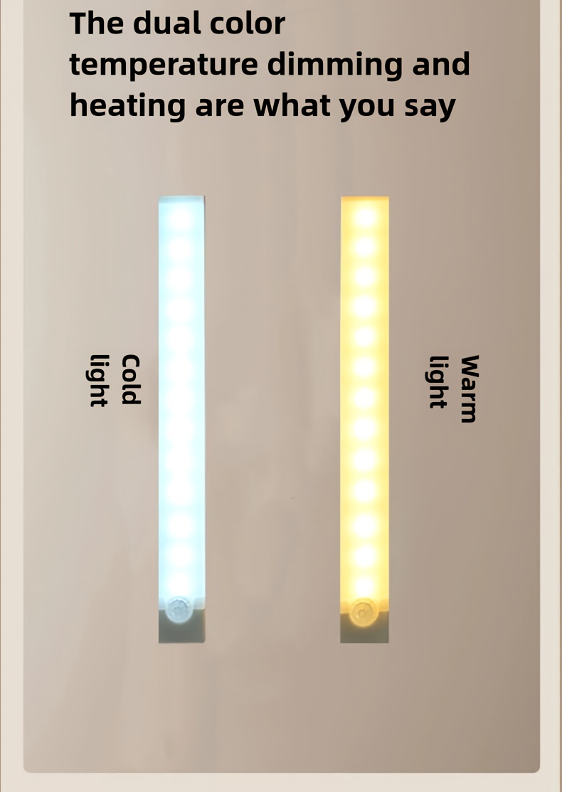 200mAh 400mAh Rechargeable LED Motion Sensor Night Light - Street & Area Lighting - Wireless USB Powered, Auto-On Motion Detector, Under Cabinet Lighting, Warm/White Color Options, Perfect for Kitchen, Wardrobe, Dormitory, Hallway, Stairs