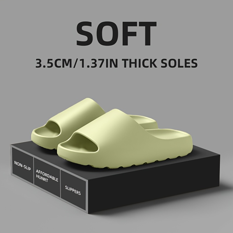 Outdoor Home Casual Flat Non-Slip EVA Solid Color Slippers for Men and Women, Simple Casual Sport Style, Slip-On Sandals - Lightweight EVA Shock-Absorbing Sole, Non-Slip Beach Slippers, All-Season, Hand Washable, Men's Slippers, Men's Indoor Slippers