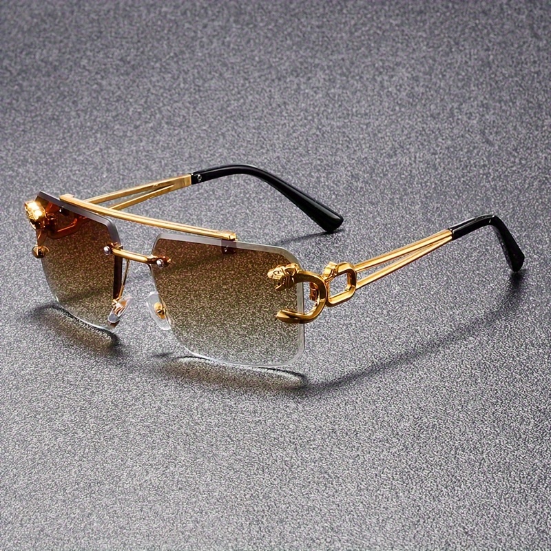 1   vintage rimless glasses 1   pairs vintage rimless glasses anti reflective pc lens lightweight climbing sports shades elegant frameless design with screw reinforcement with anti fog cloth included for party decorative photography props earth day mardi gras football events Product details 1