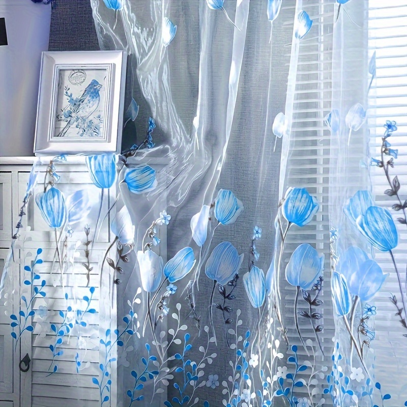 

Blue Tulip Mesh Party Backdrop Curtain 3.28x6.56ft - Polyester, Perfect For Home & Event Decorations